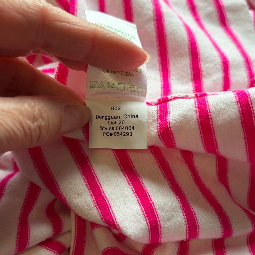 Lilly Pulitzer Ruth Striped Ruffle Sweater Beach Stripe Pink Tango Sz L - Picture 8 of 12